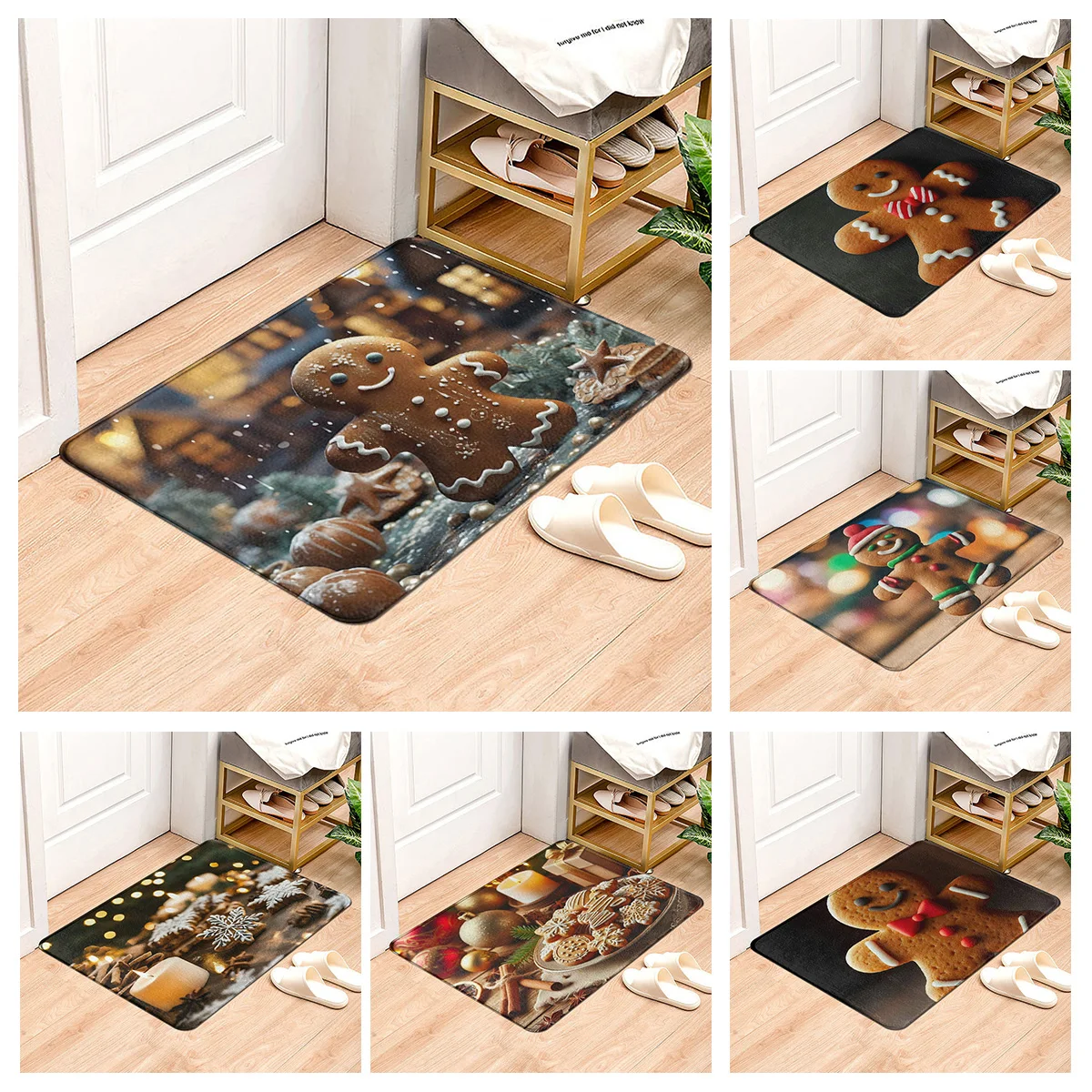 

House entrance carpet Home door mat Living Room Bath Foot bathroom non-slip water absorption rugs bath Merry Christmas winter
