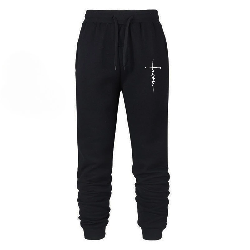 

Осенние спортивные штаны с перекрестным узором для мужчин, христианские спортивные штаны для тренировок, бега, спортивные штаны, повседневные удобные хлопковые штаны