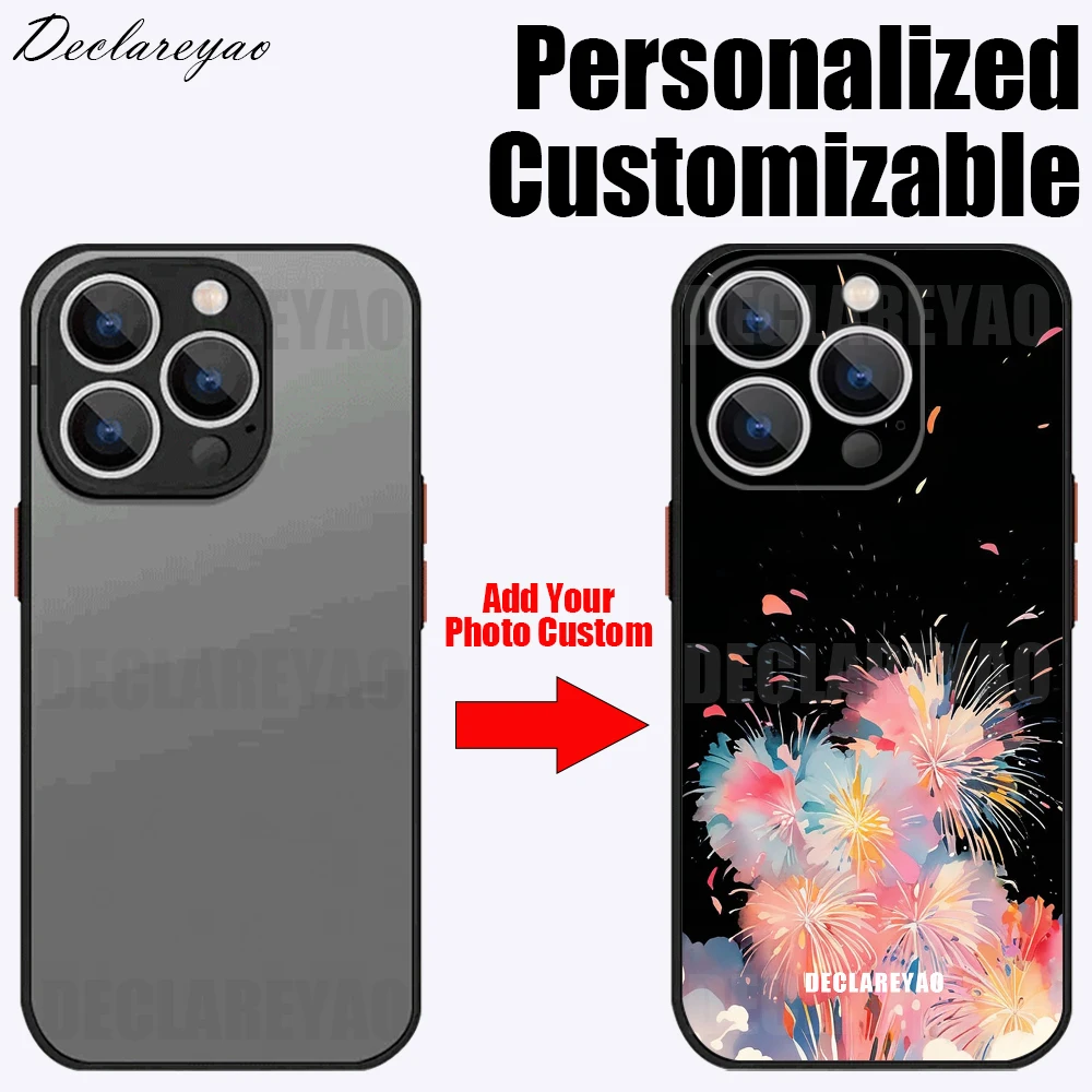 Персонализированный DIY индивидуальный фото матовый мягкий край чехол для iPhone 17 Air 16 Pro Max 15 Plus 14 13, акриловый противоударный чехол