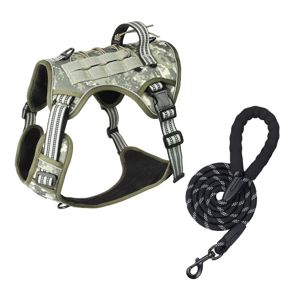 Large Dog Tactical Vest Multi-Function MOLLE-Compatible Harness With Anti-Pull Design For Outdoor Training Gear_voghion.com