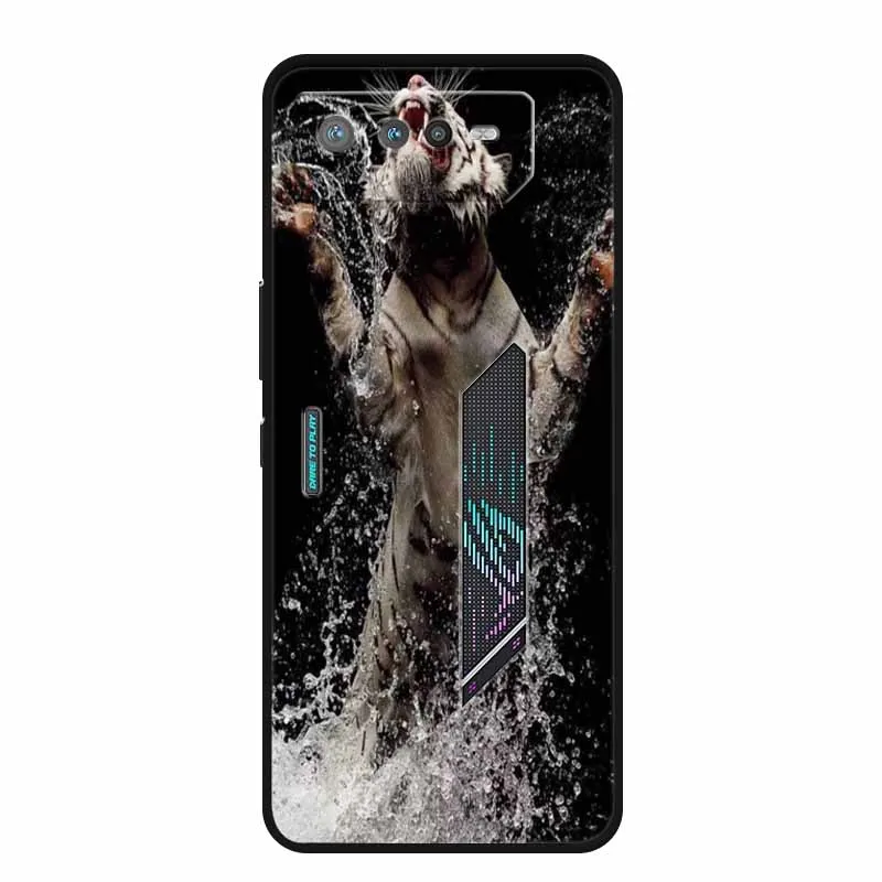 Phone Cases Soft Silicone Shockproof Case  Phone Case Scratch Proof Back Cover with Animal Cute Motifs for Asus ROG Phone 6 Case