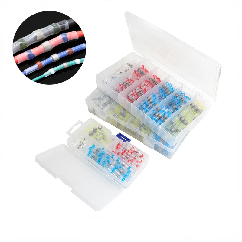 

Solder Seal Wire Connector Boxed 3:1 Heat Shrink Sealed Insulated Butt Splice Terminal Waterproof Butt Connectors Kit