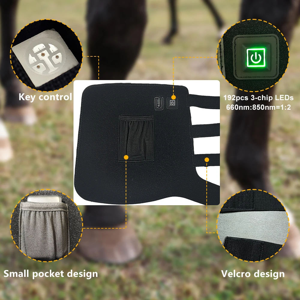 

Horse Red Light Therapy Boots 192 Lamp Beads 35x35cm Pain Relief Leg Wraps