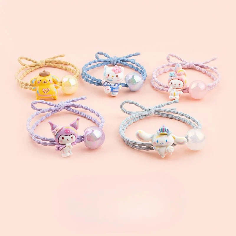 

Sanrio Kuromi Elastic Hair Ties Women Latest Styles Cute My Melody Hairpins Kid Cinnamoroll Headwear Girl Four Seasons Hairband