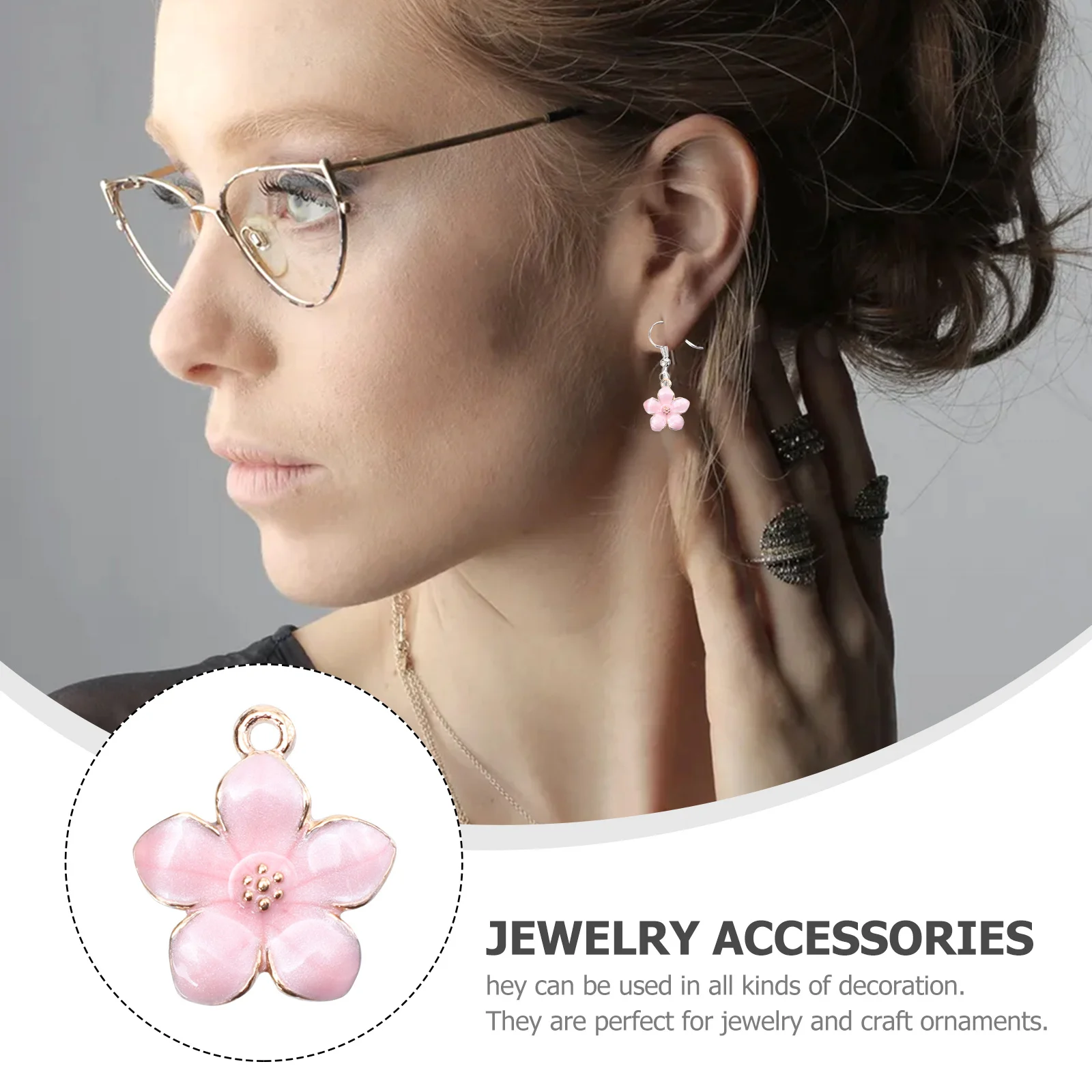 

30pcs Flower Shape Jewelry Pendant Charm For Diy Necklace Bracelet Earrings Craft Projects Alloy Metal Flower Charms Durable