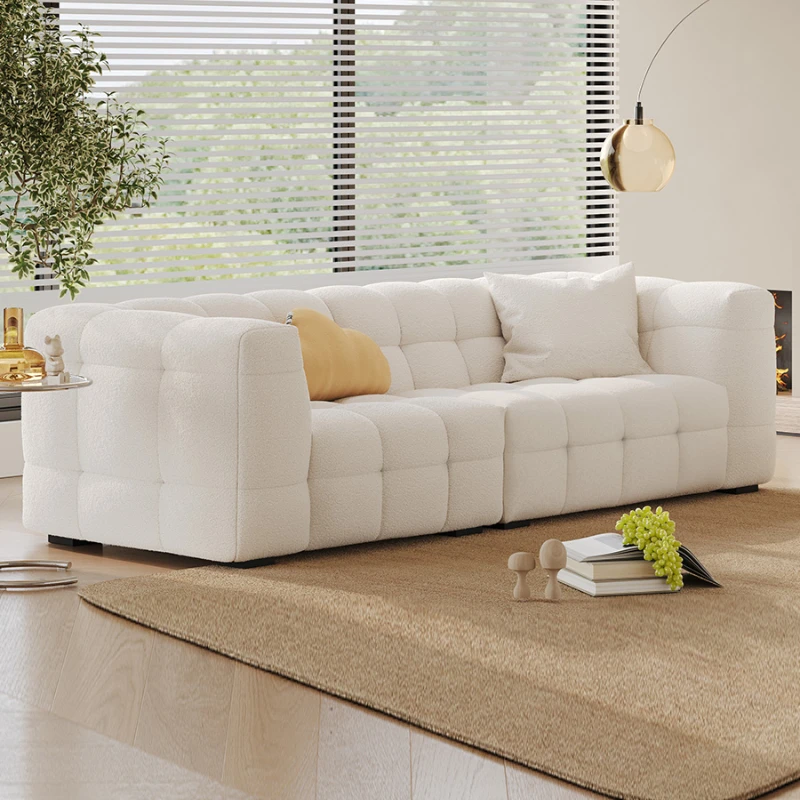 

Lazy Luxury Sofa Minimalist Modern Cozy White Lounge Living Room Sofas Italian Houses Velvet Divani Soggiorno Indoor Furniture