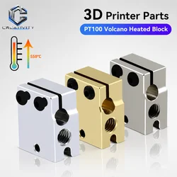 Blocco riscaldato vulcano PT100 di alta qualità Hotend alluminio ottone rame placcato blocco riscaldante vulcano Heatblock parti della stampante 3D