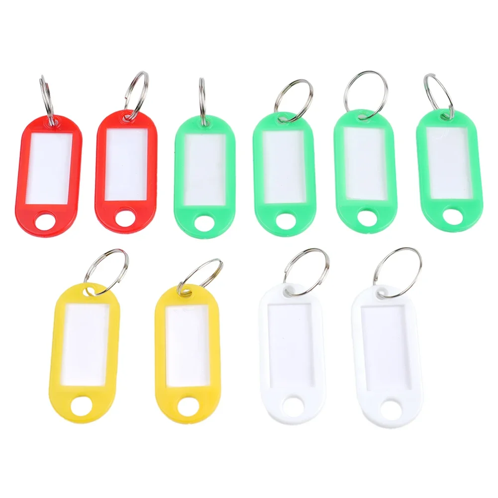 Key Fob Keychain with Key Plates, Pre Assembled Key Ring, Plastic Material, Transparent Protective Cover, Black/Blue/Colorful