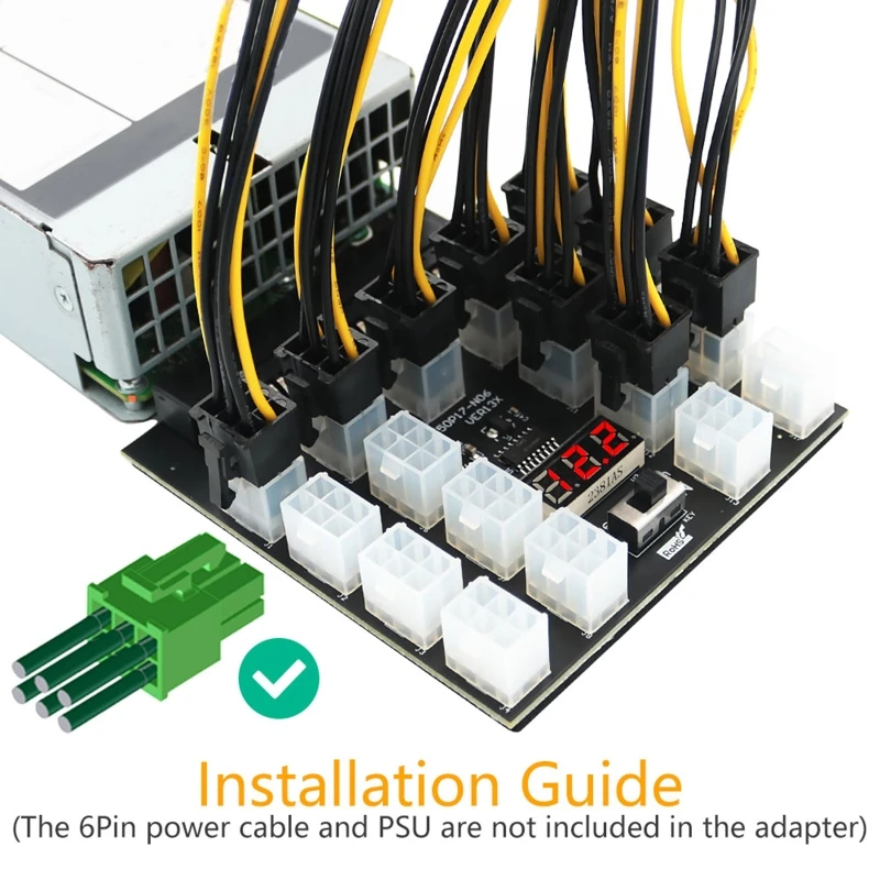 2400W Server PSU Power Supply Board Adapter 50Pin to 17 ATX 6 Pins for Dell 750W 1100W 1600W 2000W ETH BTC