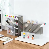 1pcs Vertical Slant Pen Organizer Desktop Stationery Storage Box Multi Compartment Pencil Holder Back to School Desk Accessories 2