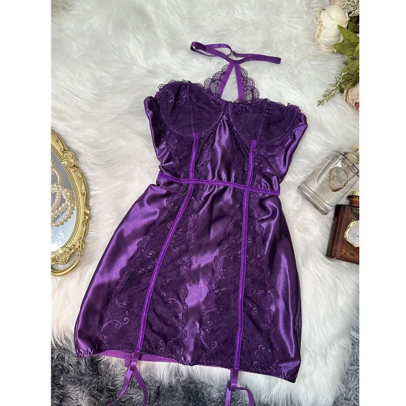 Dnika кружевное лоскутное сексуальное боди пуш-ап топ с лямкой на шее эротический прозрачный наряд для вечеринки новый стиль