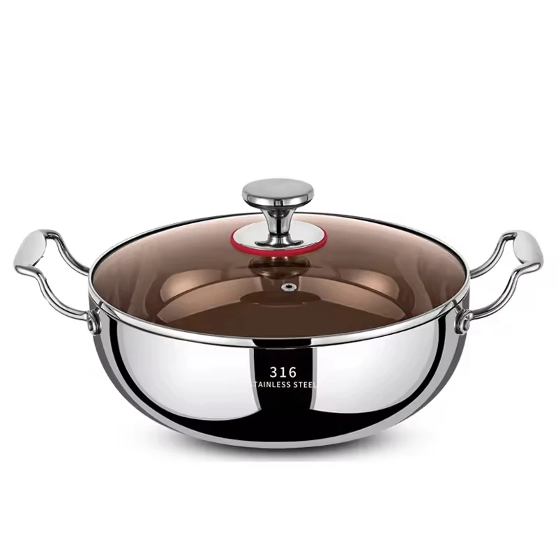 

26/28/30/32cm High Quality Household 316L Stainelss Steel Non-stick Hot Pot with Divider Hot Pot for Family Gathering