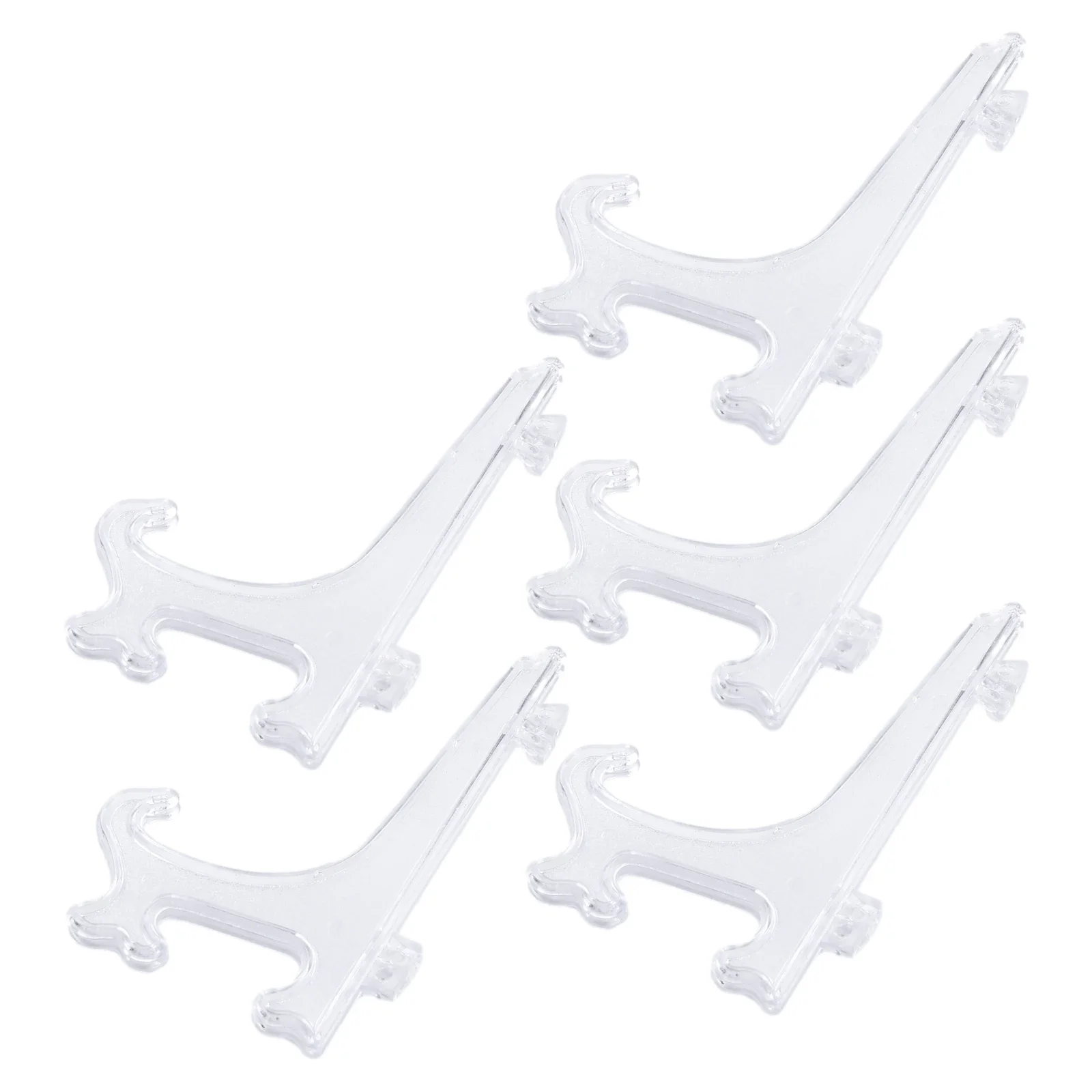 Espositori per ufficio Ornamenti Immagine Piatti in plastica da 3/5 pollici 5 pezzi Staffa da tavolo per camera Carte trasparenti Scrivania pieghevole