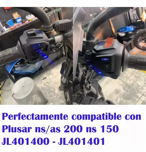 Imagen 2 del producto Interruptor de manillar de motocicleta de 22mm con bocina LED, señal de giro, faro, botón de arranque eléctrico para PULSAR NS 150 200 AS 200