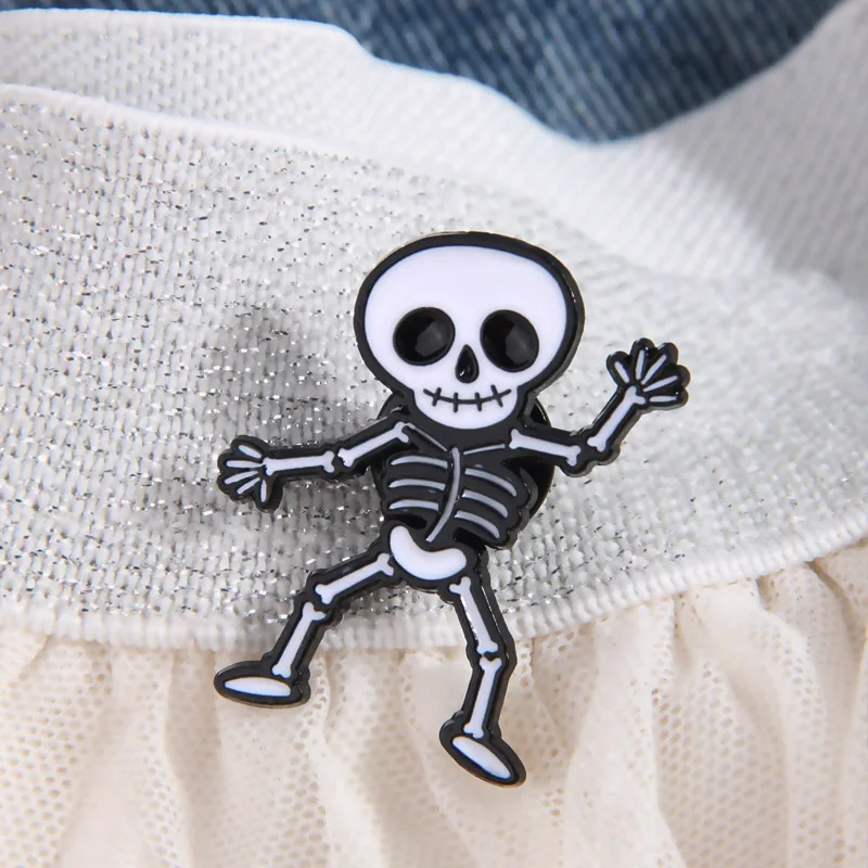 

Fashion Creative Halloween Funny Skeleton Pin Suitable For Backpacks and Clothes Hat Accessories Personalized Women's Brooch