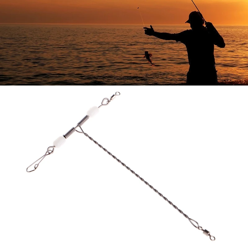 Fishing Wire Arm with for T Shaped Stainless Steel Luminous Beads Ri