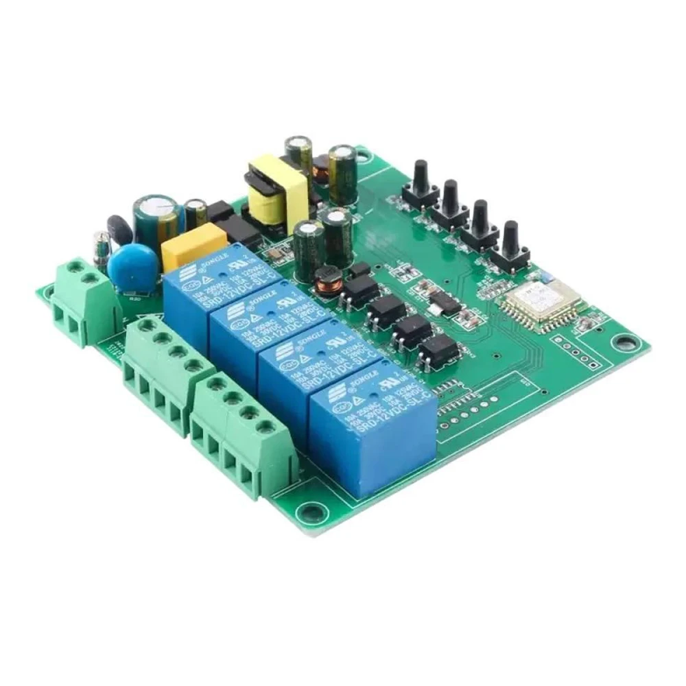 WiFi Intelligent Control Four-Channel Relay Module AC85-250V DC Motor with Forward Reverse Control Mobile App Remote Operation