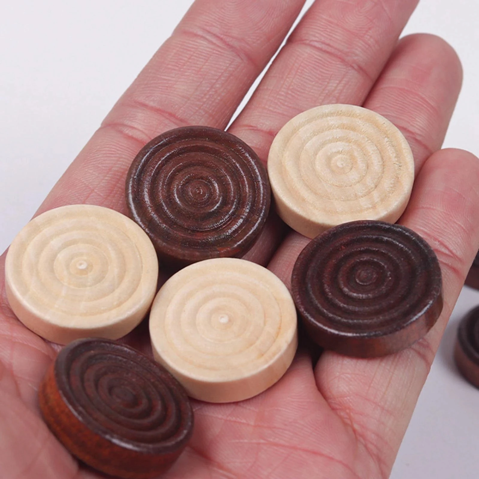 30 Teile/satz Holz Runde Dame Stücke Für Backgammon Schach Spiel Zubehör – Detail 2