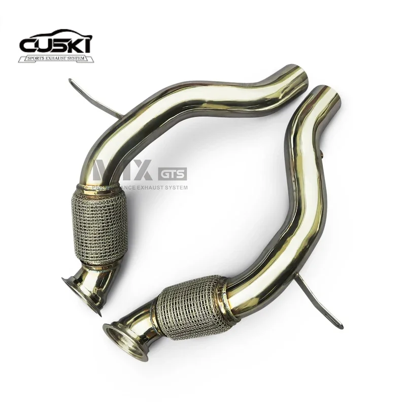 High Flow Exhaust Downpipe Catalyzed for Ferrari 488 GTB F142M 3.9T quality Stainless Steel Exhaust Modification Accessories