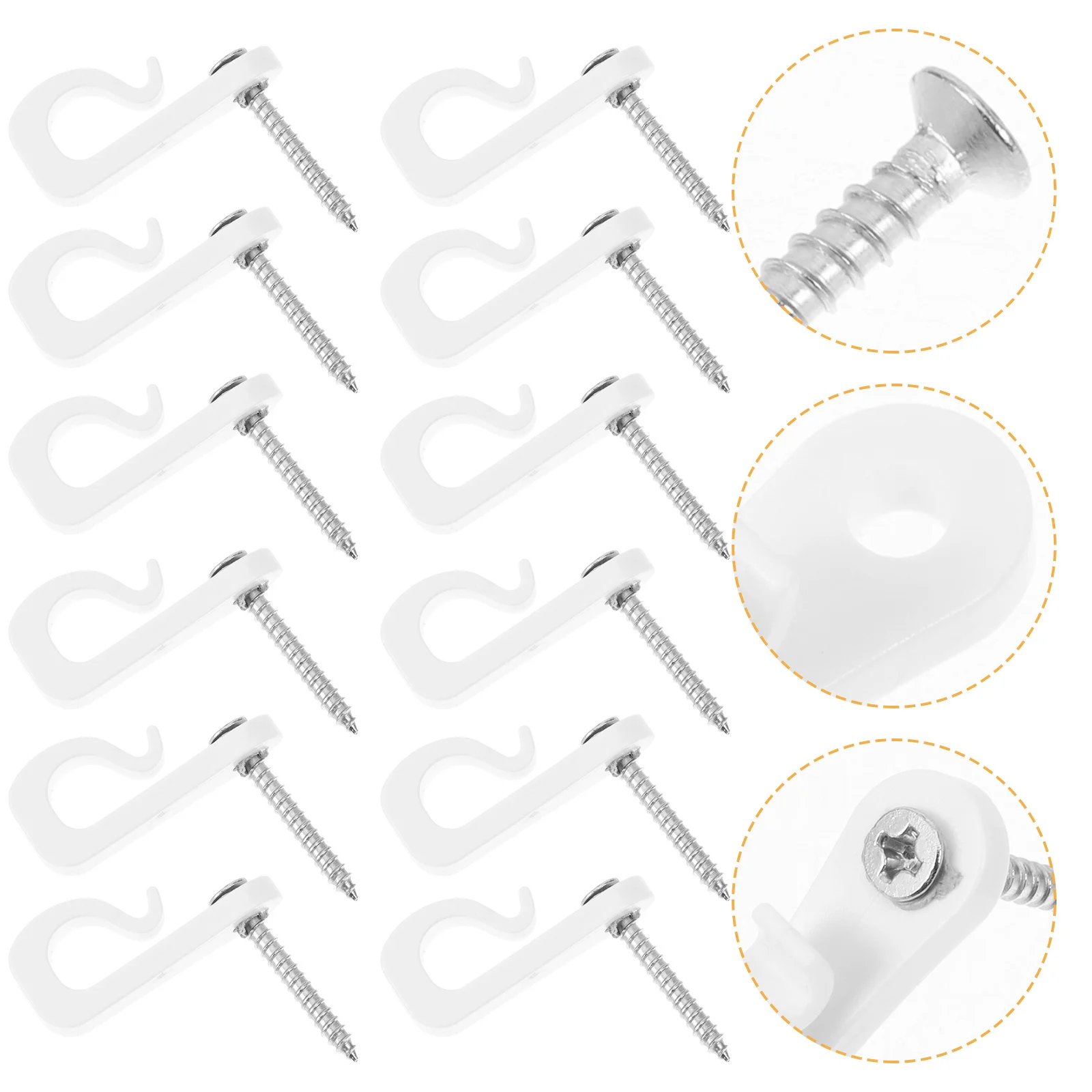 

20Sets Screw Hooks for Hanging String Lights Outdoor Light Clips Patio Christmas Light Hangers Rustproof
