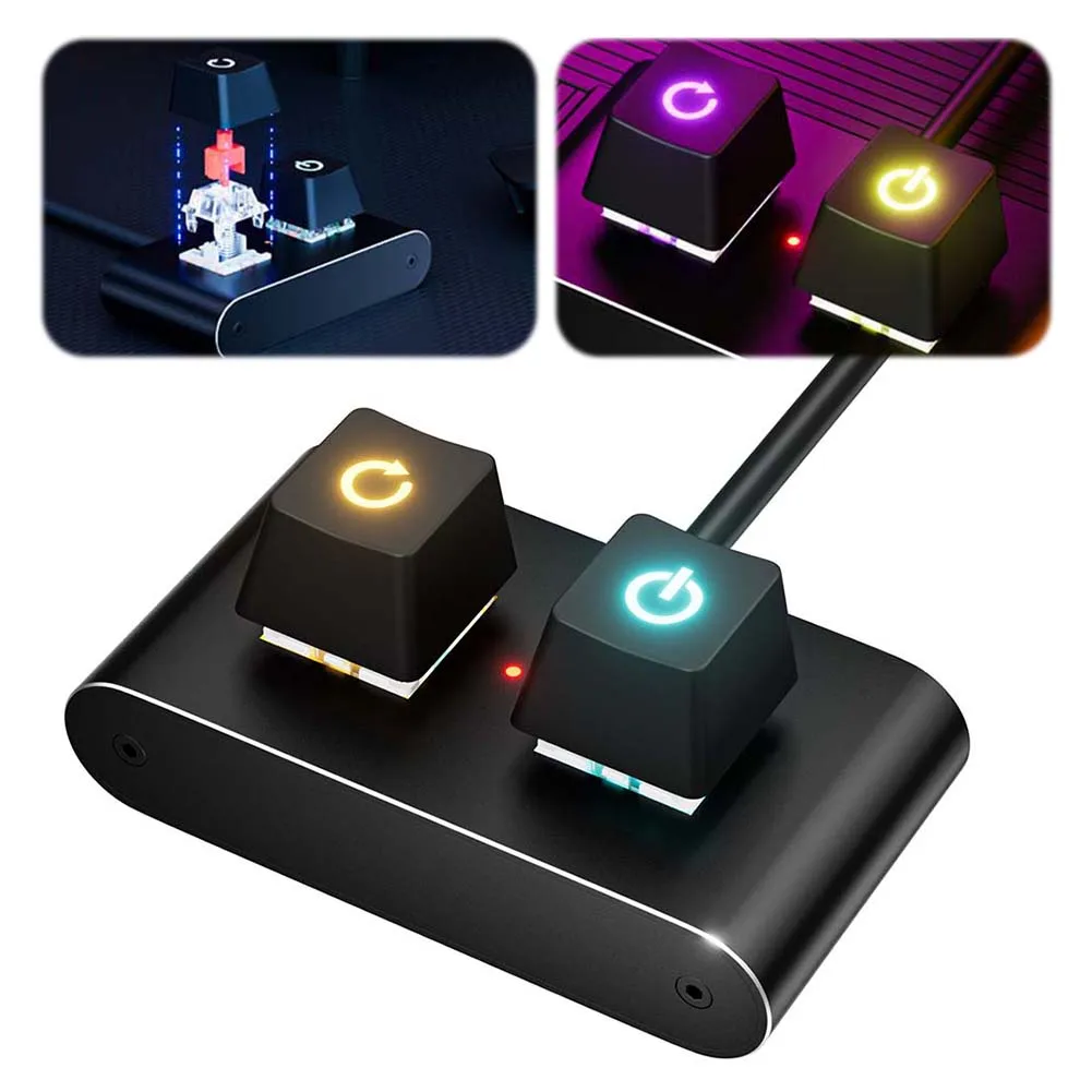 Desktop Switch Splitter met kleurrijke LED HDD LED externe voedingsknop Computer aan/uit-schakelaar voor computermoederbord