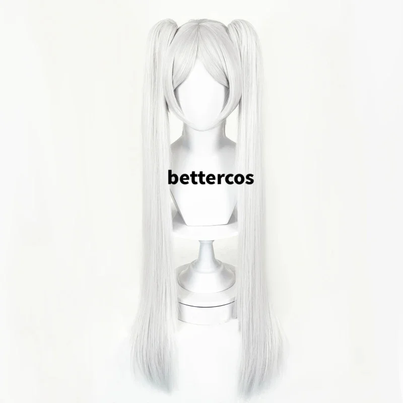 z;3,d'5,g\7/Anime At The Funeral Frieren Cosplay Wig Long Silver White Double Ponytail Wigs Heat Resistant S6,j.y'8 /c. - view 3