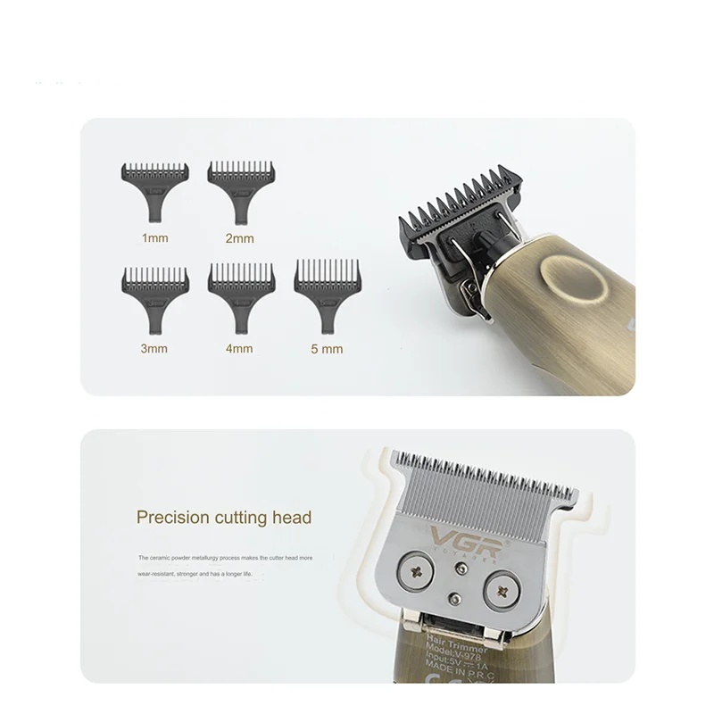 Máquina de corte de pelo de salón para hombres, cortadora de pelo profesional inalámbrica, recargable, 1-5mm