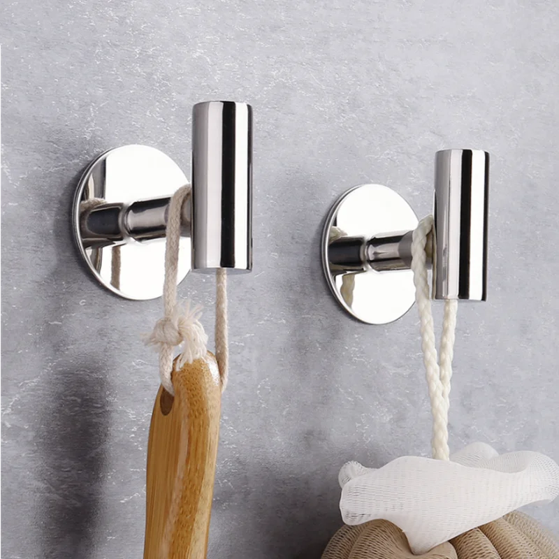 1 pz gancio da parete in acciaio inox ganci per appendere vestiti adesivo nero opaco portachiavi per bagno cucina
