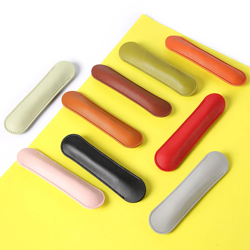 

8pcs Bag Pu Sleeve For Fountain Ballpoint Pens Storage Protective Pouch Pen Holder Case Pen Gift Packaging Student Supplies