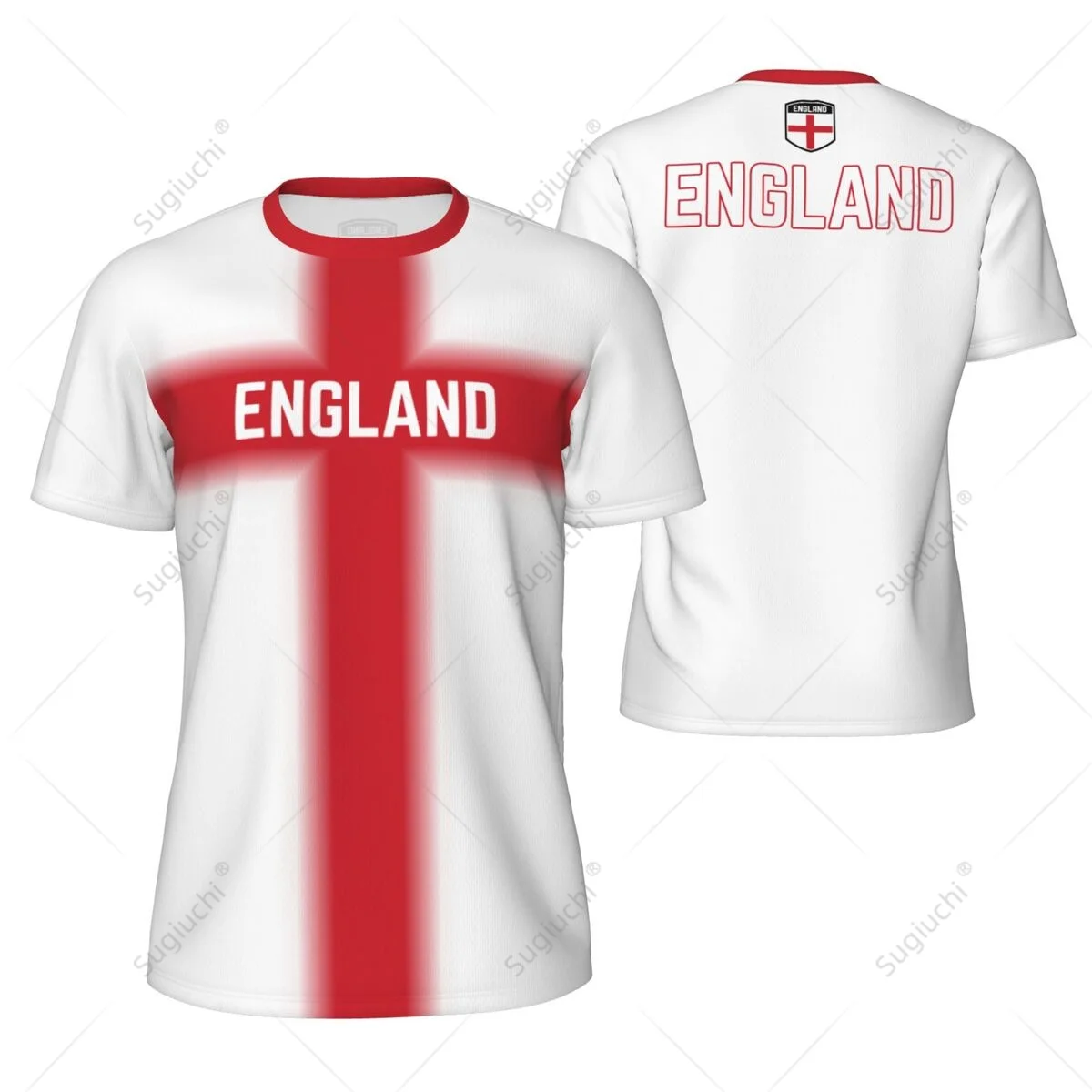 

England 3D Print Sports Quick-dry Breathable Men T-shirt Outdoor Football Jersey Fan Training Parent-child Short Sleeve Clothing