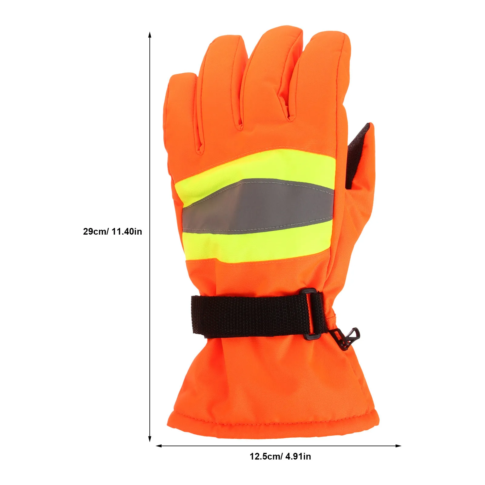 1 زوج الشتاء الدافئ في الهواء الطلق قفازات كنس الثلوج كامل الاصبع المضادة للانزلاق عاكسة قفازات عالية الوضوح للعمل الليلي في الهواء الطلق #6