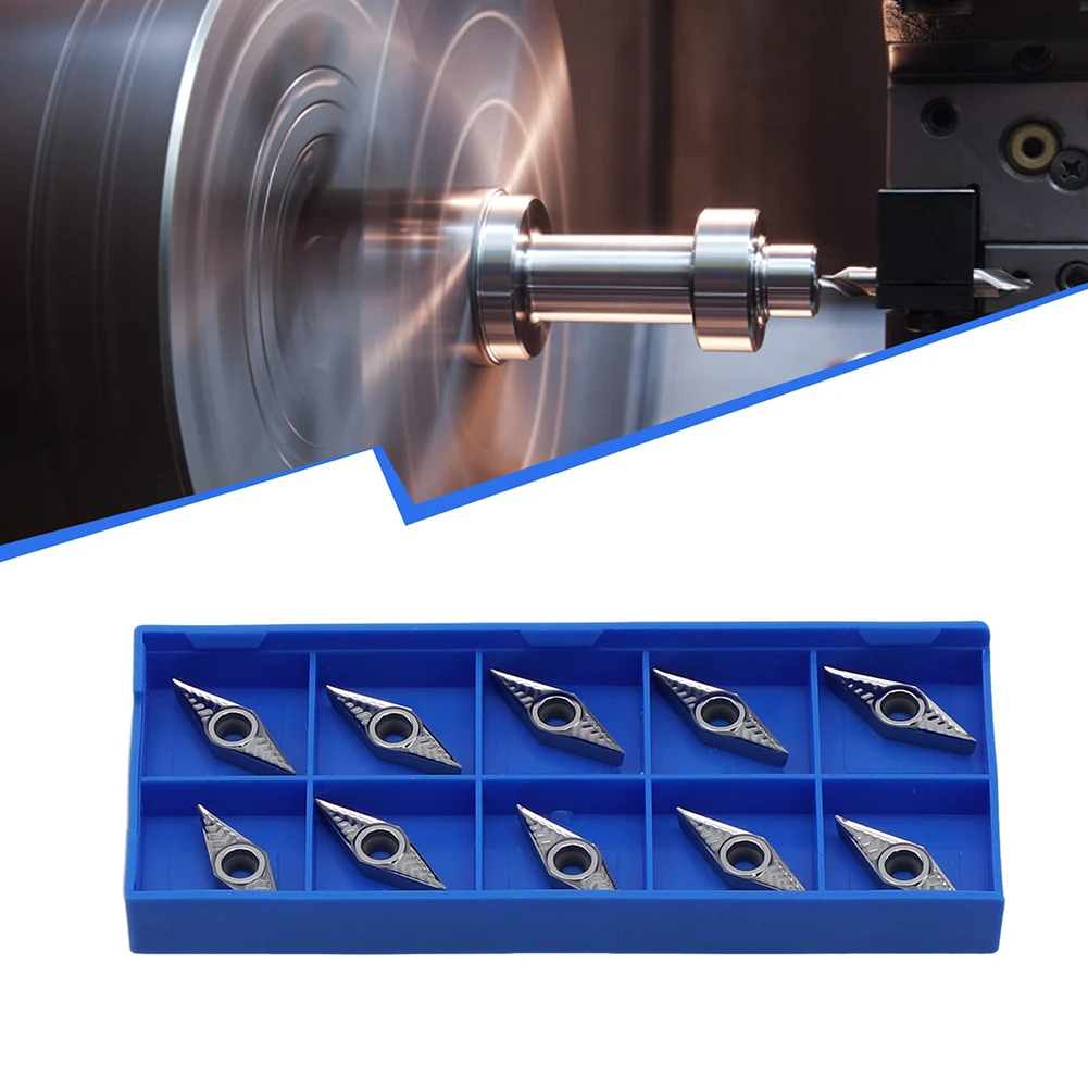 

Carbide Turning Inserts 10PCS VCGT110304AK for CNC Machining For aluminum and Steel Parts with Reduced Cutting Force