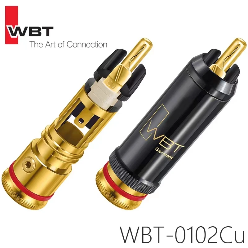 Top quality WBT RCA Plug 0102Cu pure copper gold-plated HiFi audiophile audio plug CD amplifier DVD audio cable Connectors