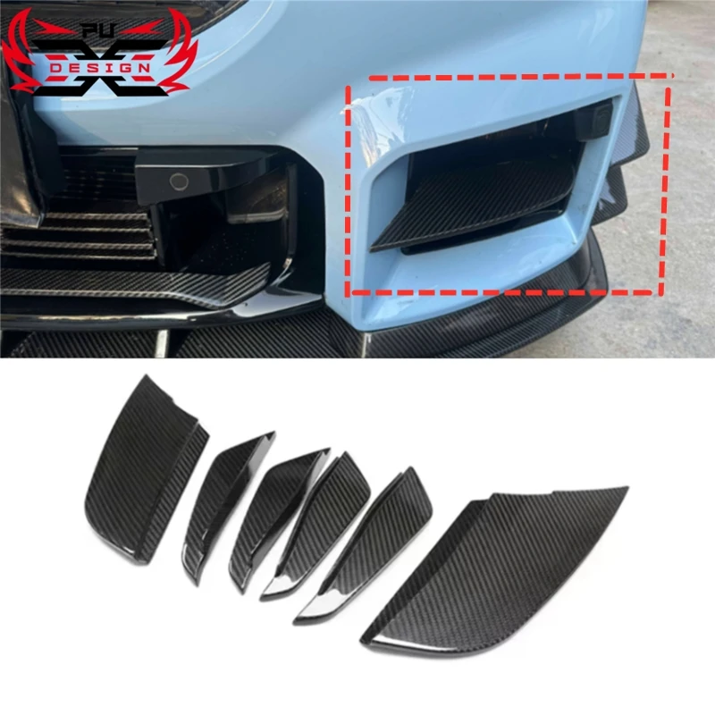 Dry Carbon Fiber 6 Pieces AC Style Front Canards For BMW M2 G87 Front Bumper Spoiler Body kit