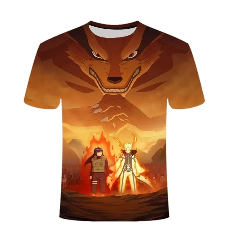 Naruto de manga corta Uzumaki Naruto Namikaze Minato Haruno Sakura lindo estampado nueva camiseta de cuello redondo de alta apariencia para hombres y mujeres
