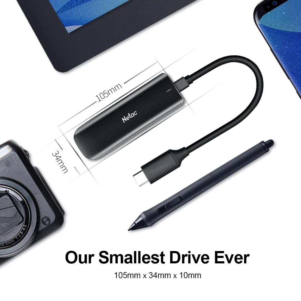 Netac 2000MB/s Externe SSD-Festplatte 1TB 512GB SSD Tragbare USB3.2 Gen2x2 Solid-State-Disk ZX20 für Business-Laptops und Desktop-PCs – Detail 16
