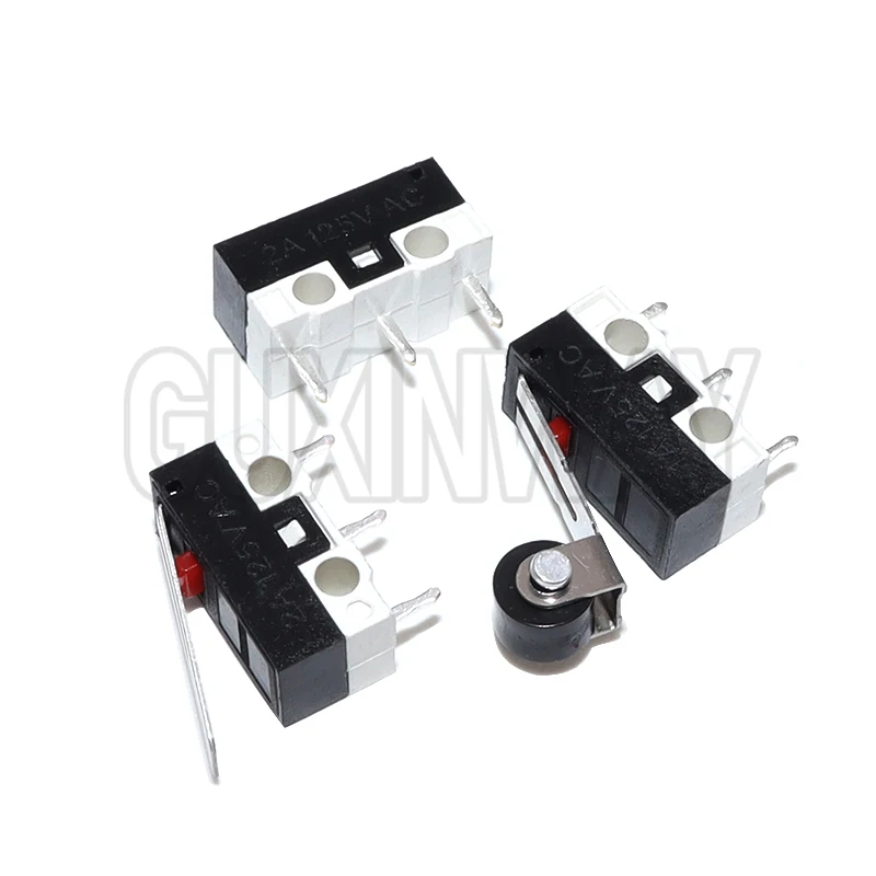 10PCS Saklar Limit Mikro SPDT 3Pin Tuas Panjang 12X6X6MM Saklar Tombol Tekan Momentary 1A 125V AC Saklar Mouse
