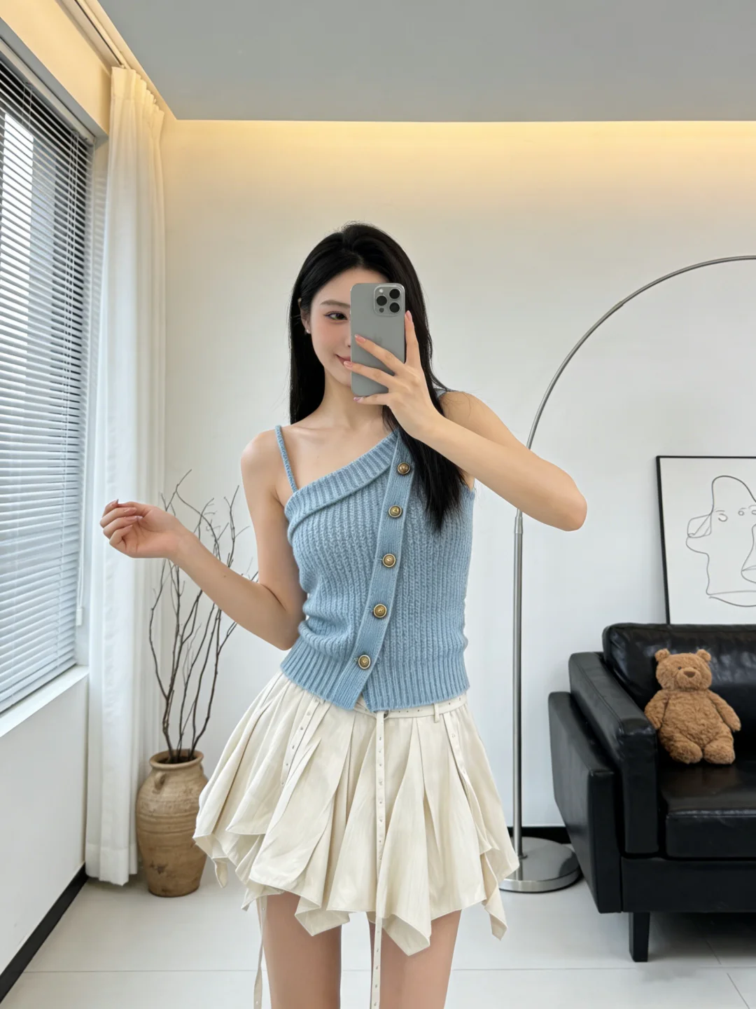 

Chic Beige Skirt Women's High Waist Asymmetric Flared Short Skirt Spring Summer Fashion Trendy Girl Style Half-length Skirt