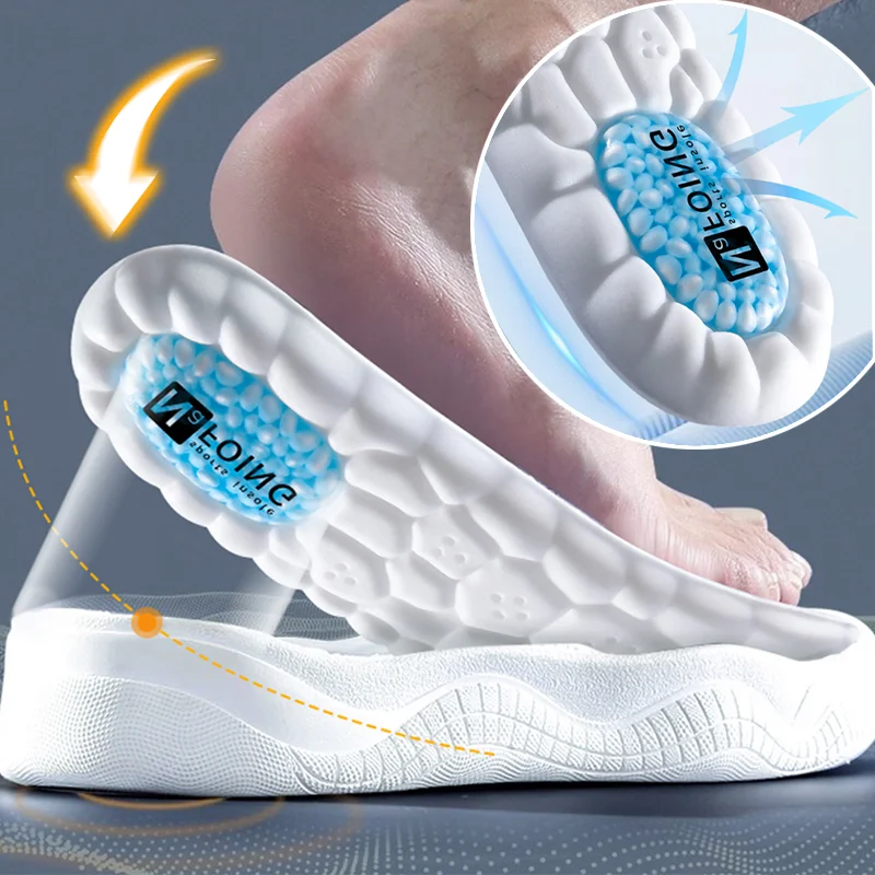 

4D High Elasticity Air Cushion Sports Insoles Explosive Silicone Shock Absorption Casual Comfort Breathable Air Cushion Insole