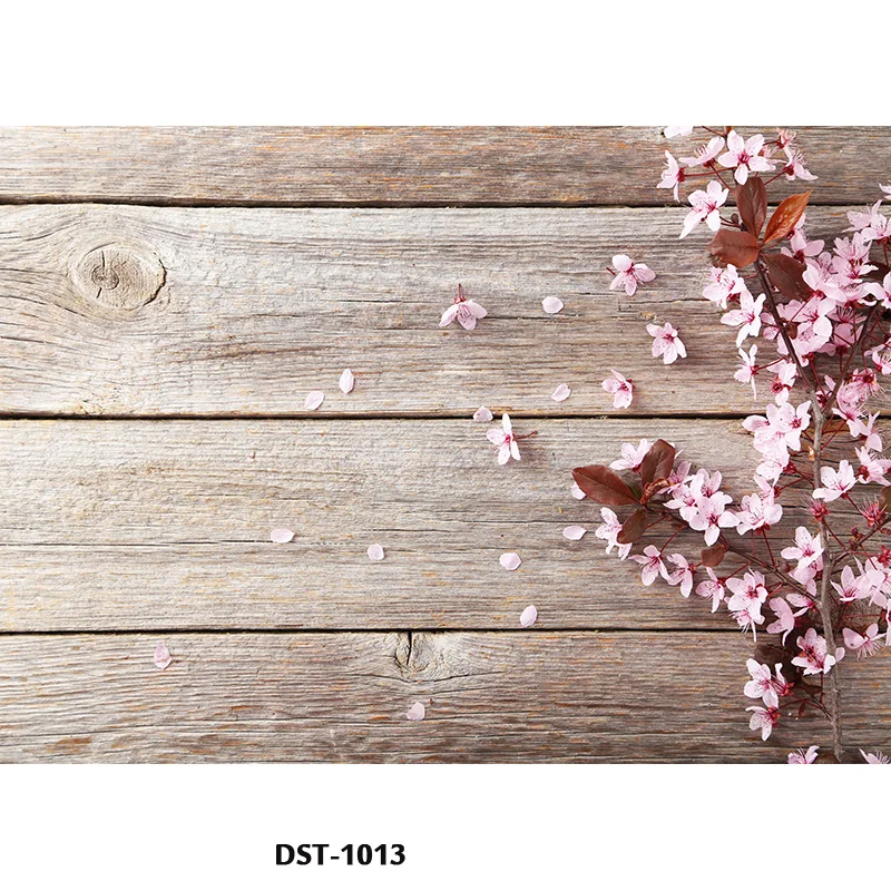 Vinyl Custom Photography Backdrops Flower and wood Planks Theme Photography Background DST-51