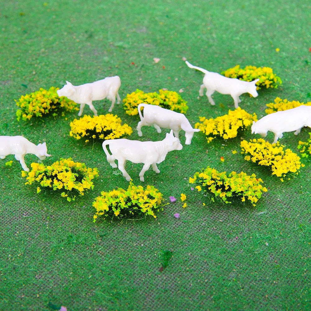 Miniature Cattle Model Farm Animals 6Pcs Brown/White Cow For Making Grassland Sand Table Scene Layout Diorama Materials Kits