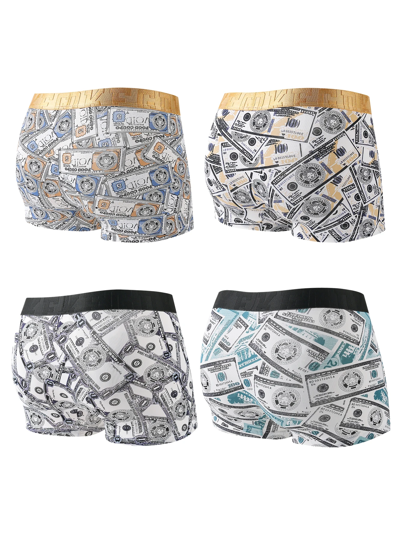 Men\'s underwear US $personalized printed breathable antibacterial crotch 4-piece package