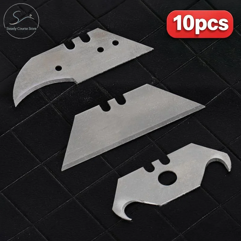 10Pcs Steel Utility Knife Replacement Blades Fits Most Standard Knives Sharp for DIY Craft Repair Cutting