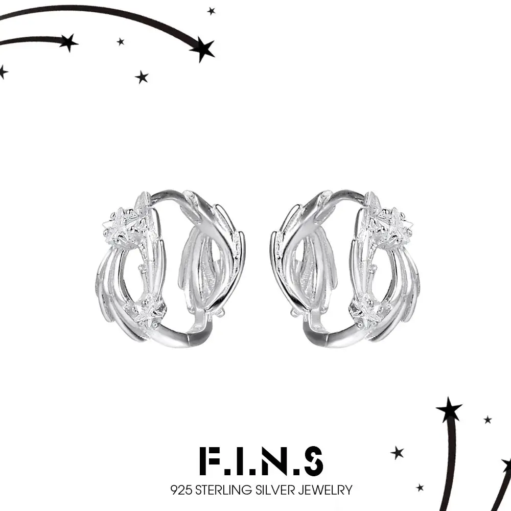 

F.I.N.S оригинальные серьги-кольца из стерлингового серебра 925 пробы с звездами, роскошные серьги-кольца с пентаграммой и цирконием, пирсинг Huggies, ювелирные изделия с пряжкой для ушей