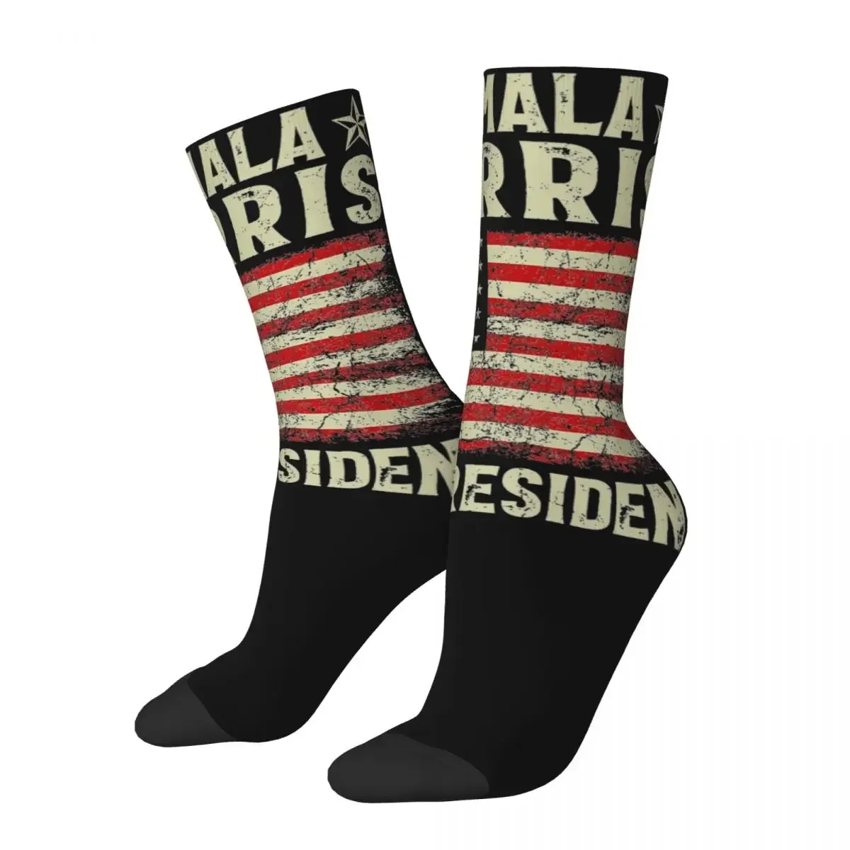 Kamala Harris 2024 For President Election Stuff Crew Socks Sweat Absorbing Skateboard Long Stockings Cotton for Best Gift Idea