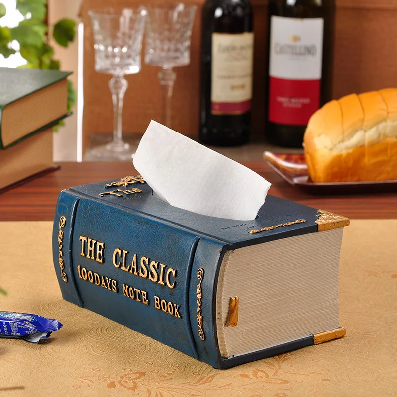 Book tissue box Household living room pumping paper box Paper towel storage box Dining  Bedroom ornament Creative ornament