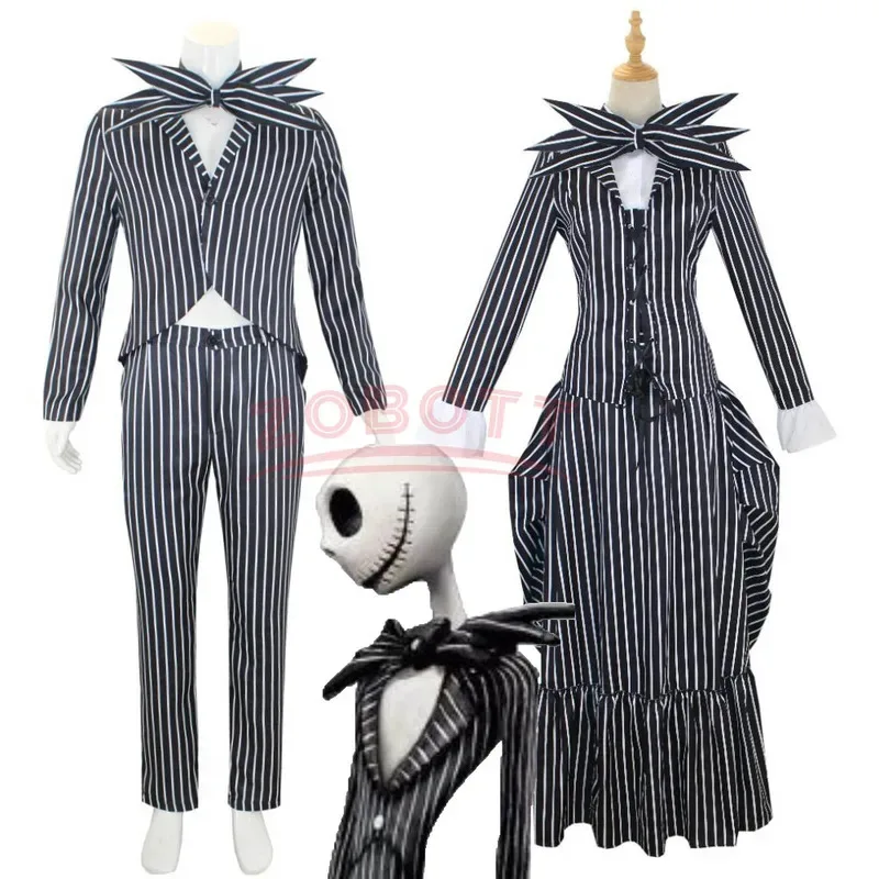 

New Halloween Cosplay Anime Jack Skellington Cosplay Costume for Adult The Nightmare Before Christmas Jack Uniform Clothes Suit
