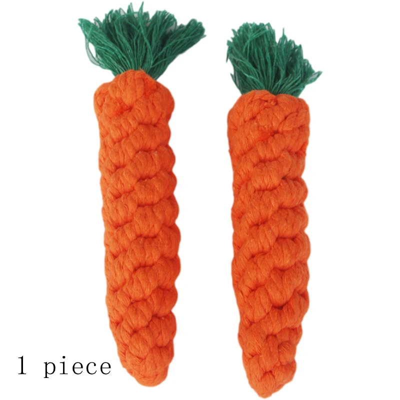 1 Piece Carrot Shaped Dog Rope Toy, Durable Cotton Chew Toy 