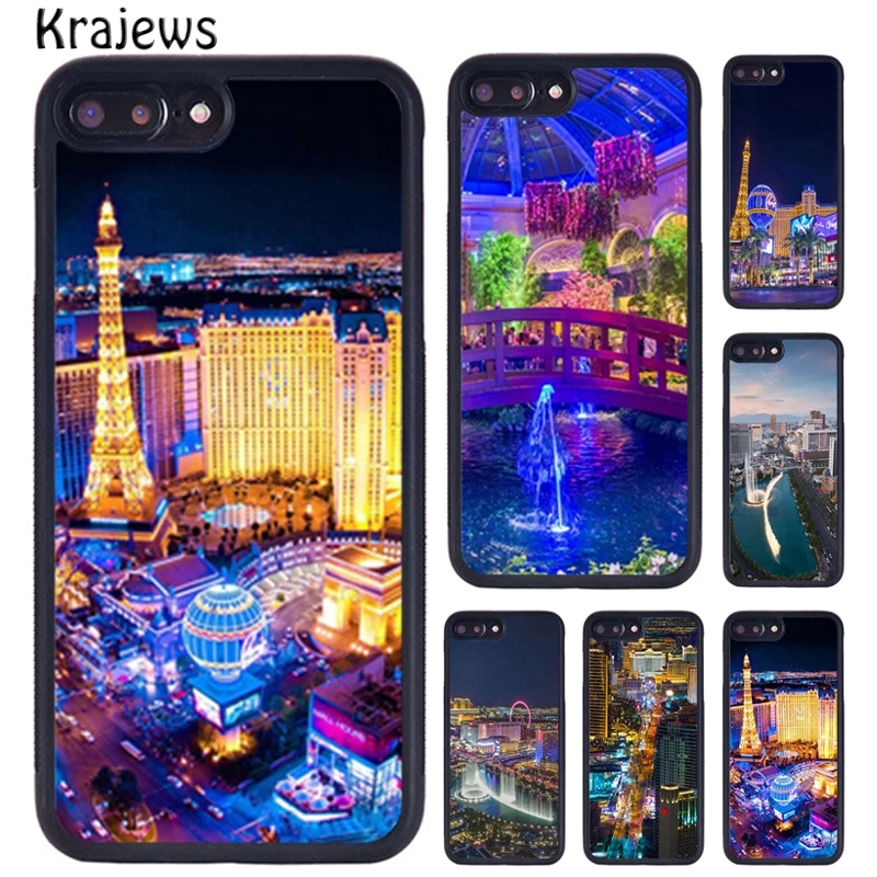 Krajews Las Vegas Strip Nevada TPU Phone Case For iPhone 15 16 14 X XR XS 11 12 mini 13 Pro MAX Plus cover shell coque