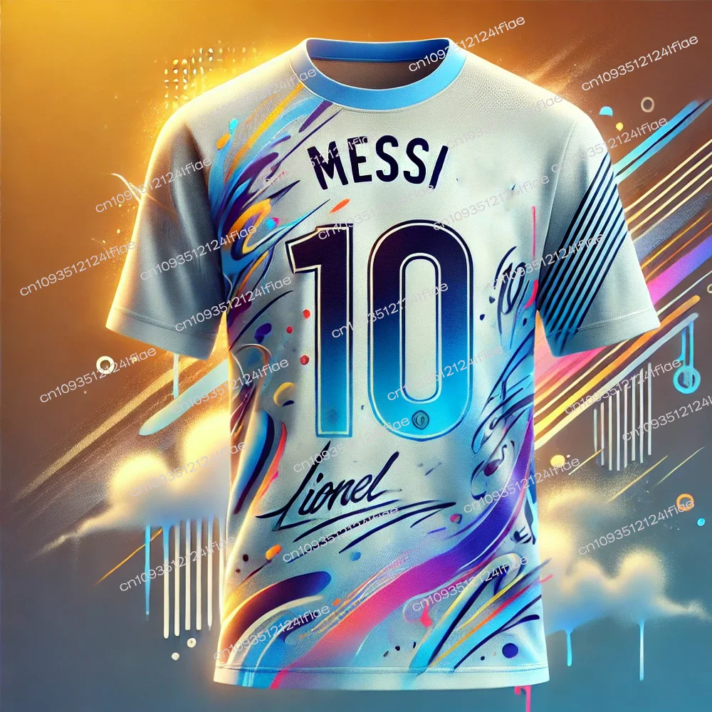 Sonderausgabe Messi Nr. 10-Fußballtrikot-T-Shirt für Fans, Kinder-Fußballtrikot-Set, Sport-T-Shirt für Erwachsene und Herren, schnell trocknend